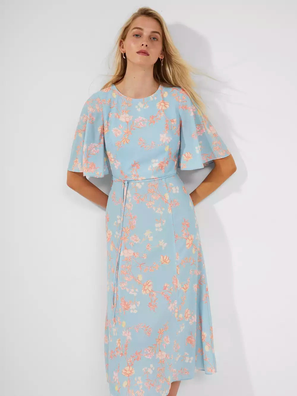 French Connection Diana Verona Crepe Midi Dress Forget Me Not product image