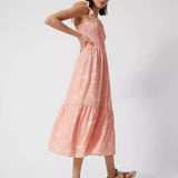 French Connection Diana Verona Drape Frill Dress Coral Pink product image