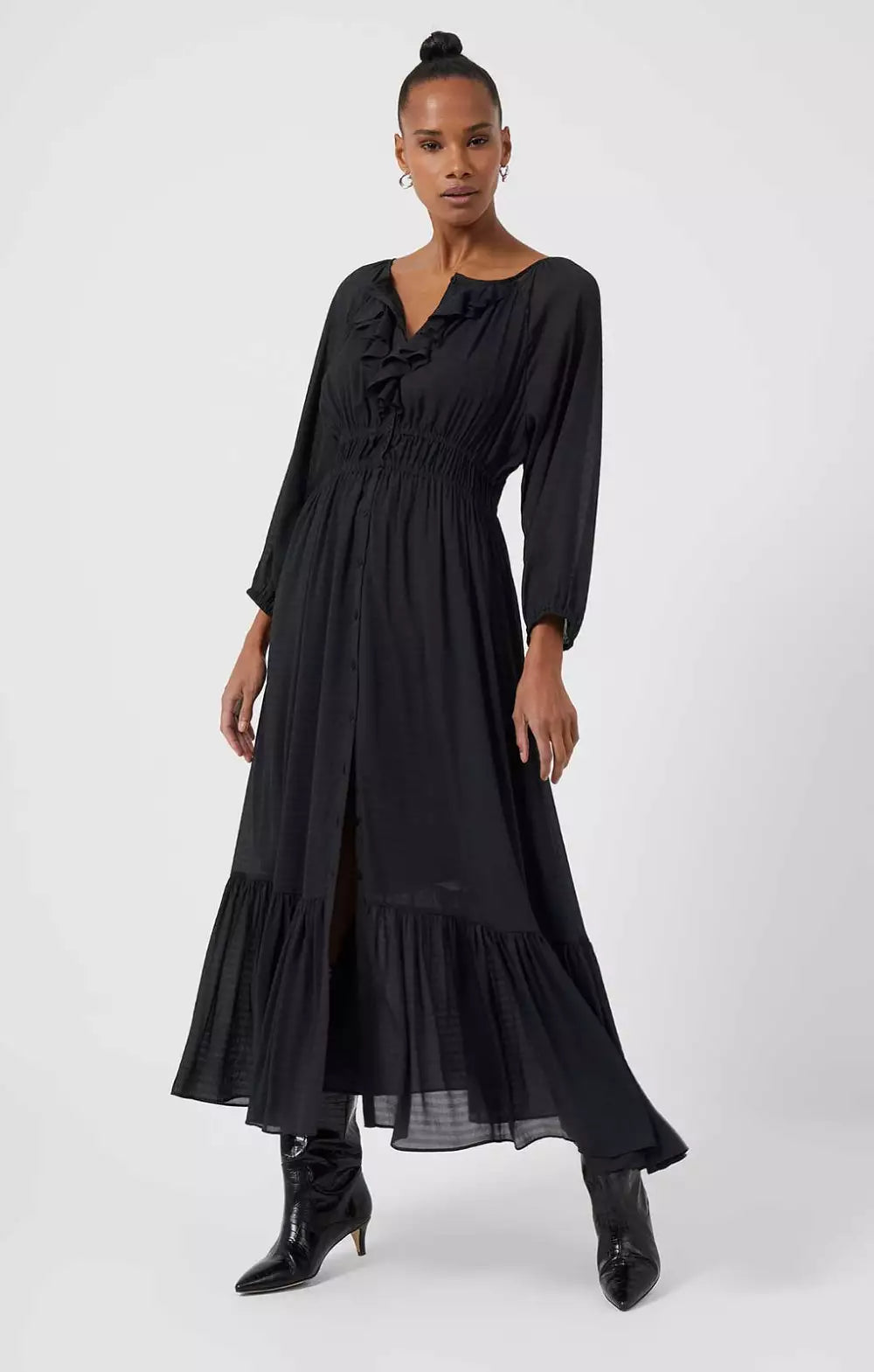 French Connection Anna Cora Pleated Button Down Maxi Dress product image