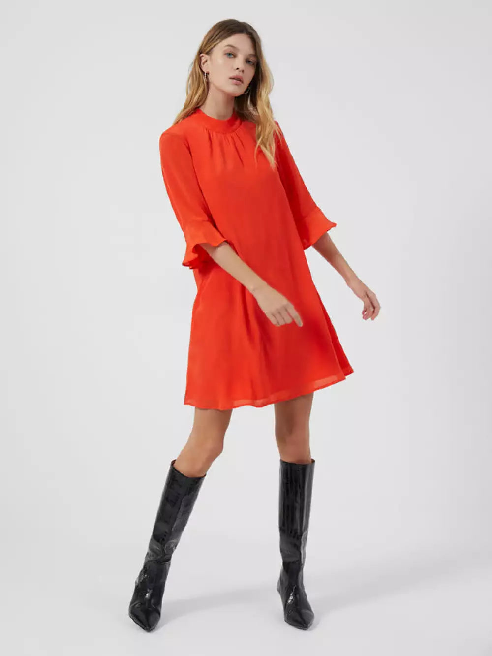 French Connection Evangeline Aracia Cupro Smock Dress product image