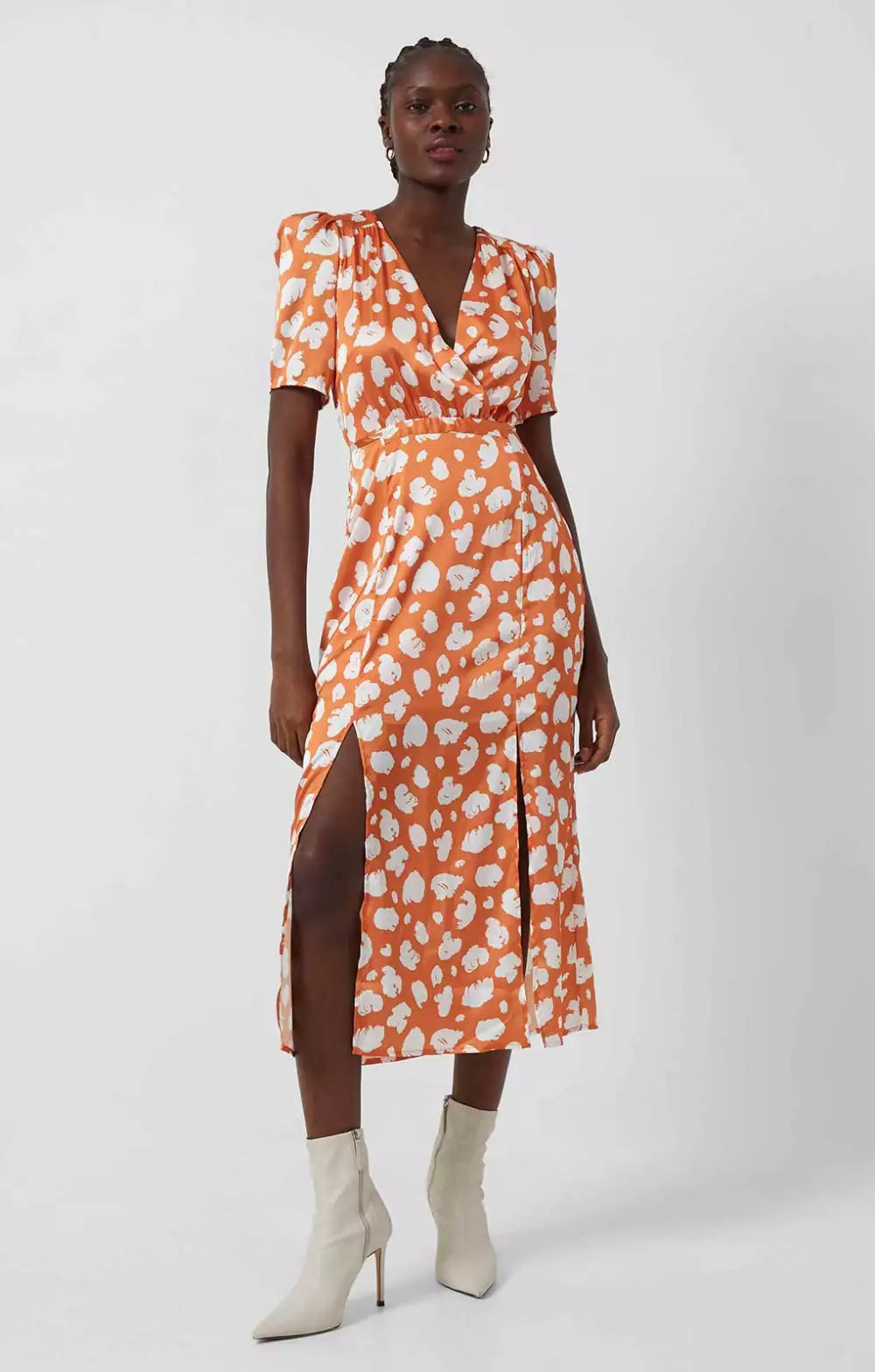 French Connection Aimee Inu Satin Front Split Dress