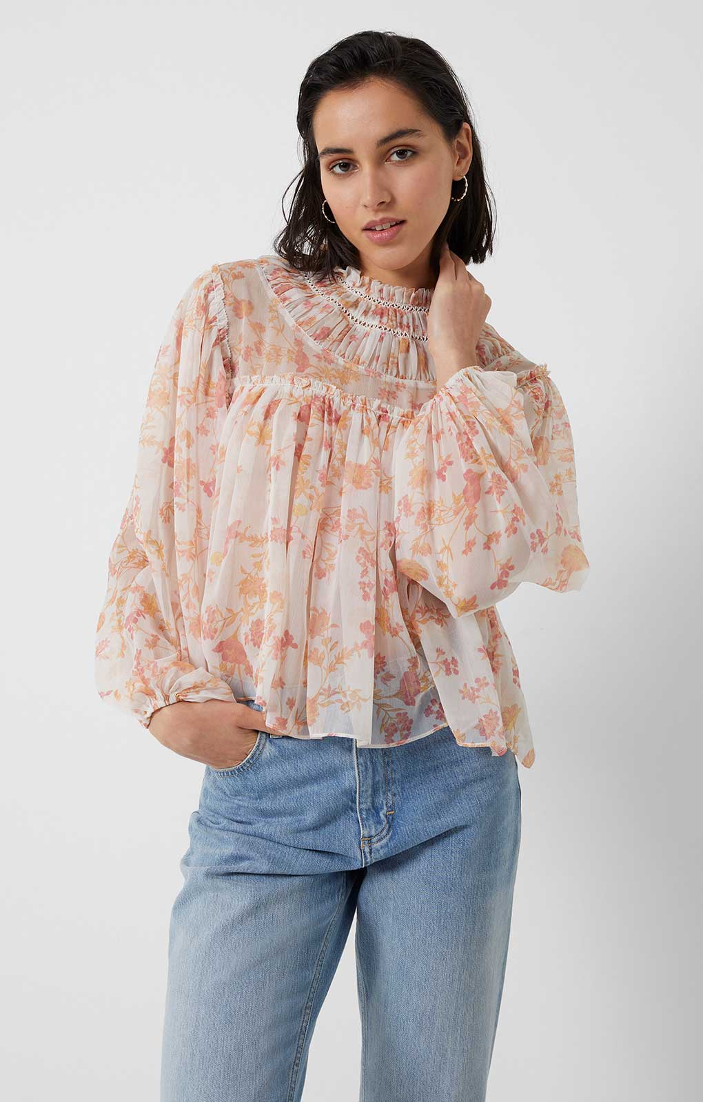 French Connection Diana Recycled Crinkle Long Sleeve Blouse product image