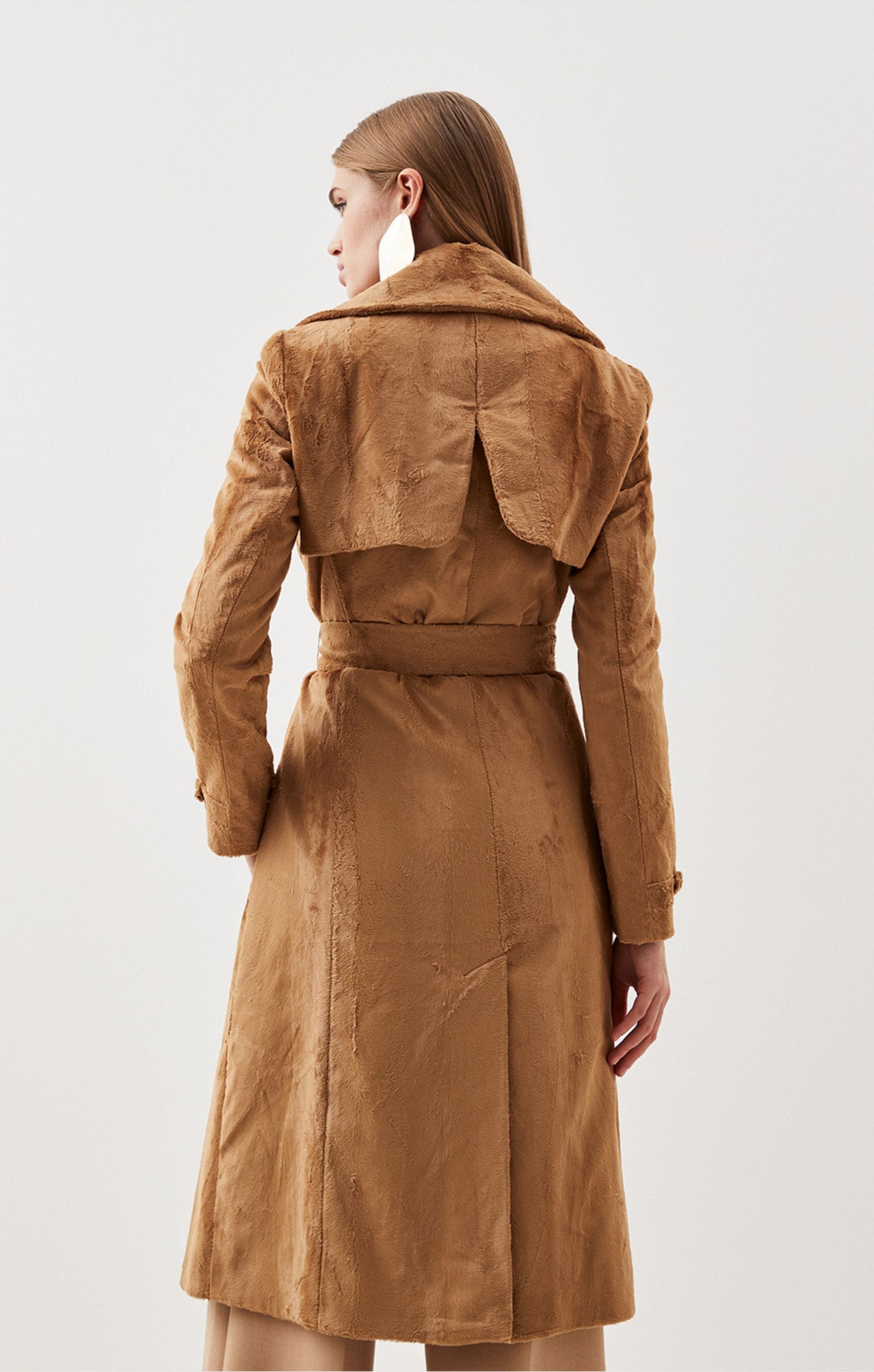 Karen Millen Signature Ponyskin Belted Midi Coat product image