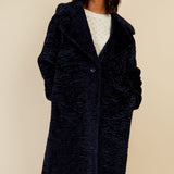 Little Mistress Navy Teddy Coat by Vogue Williams product image