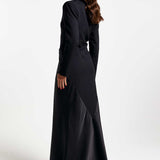 River Island Black Satin Tailored Maxi Dress