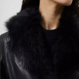 French Connection Etta Vegan Leather Faux Fur Short Jacket product image