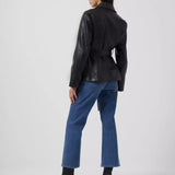 French Connection Etta Vegan Leather Faux Fur Short Jacket