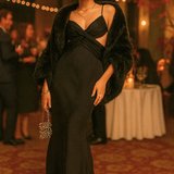 ASOS DESIGN Pleated Twist Detail Washed Satin Cami Maxi Dress In Black