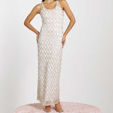 River Island Cream Sheer Embellished Maxi Dress product image
