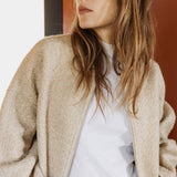 Zara Oversized Boucle Bomber Jacket