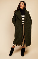 Little Mistress Green Teddy Coat by Vogue Williams