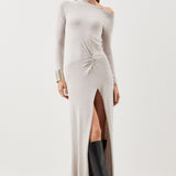 Karen Millen Viscose Blend Twist Knot Cold Shoulder Knitted Maxi Dress product image