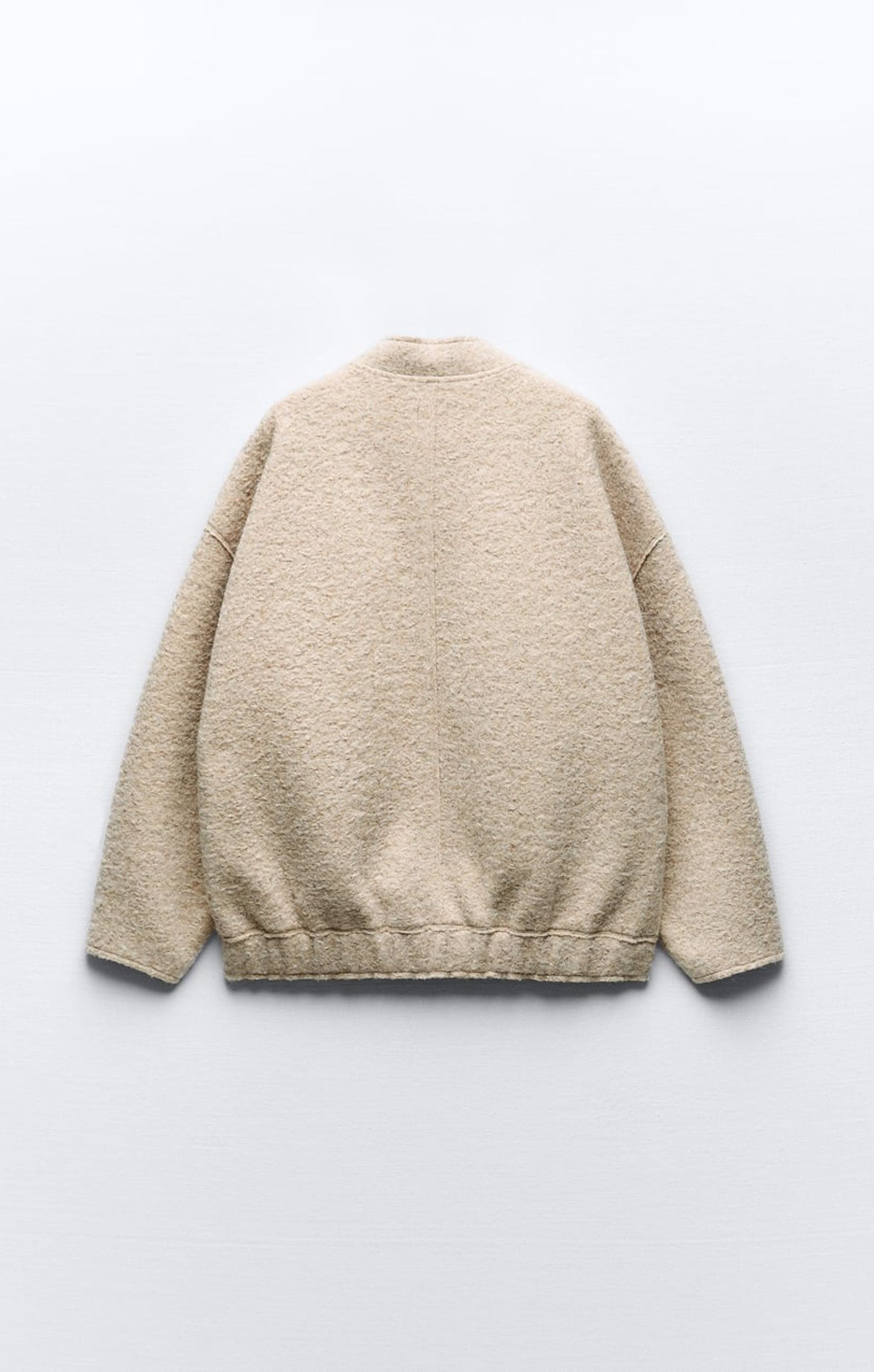 Zara Oversized Boucle Bomber Jacket