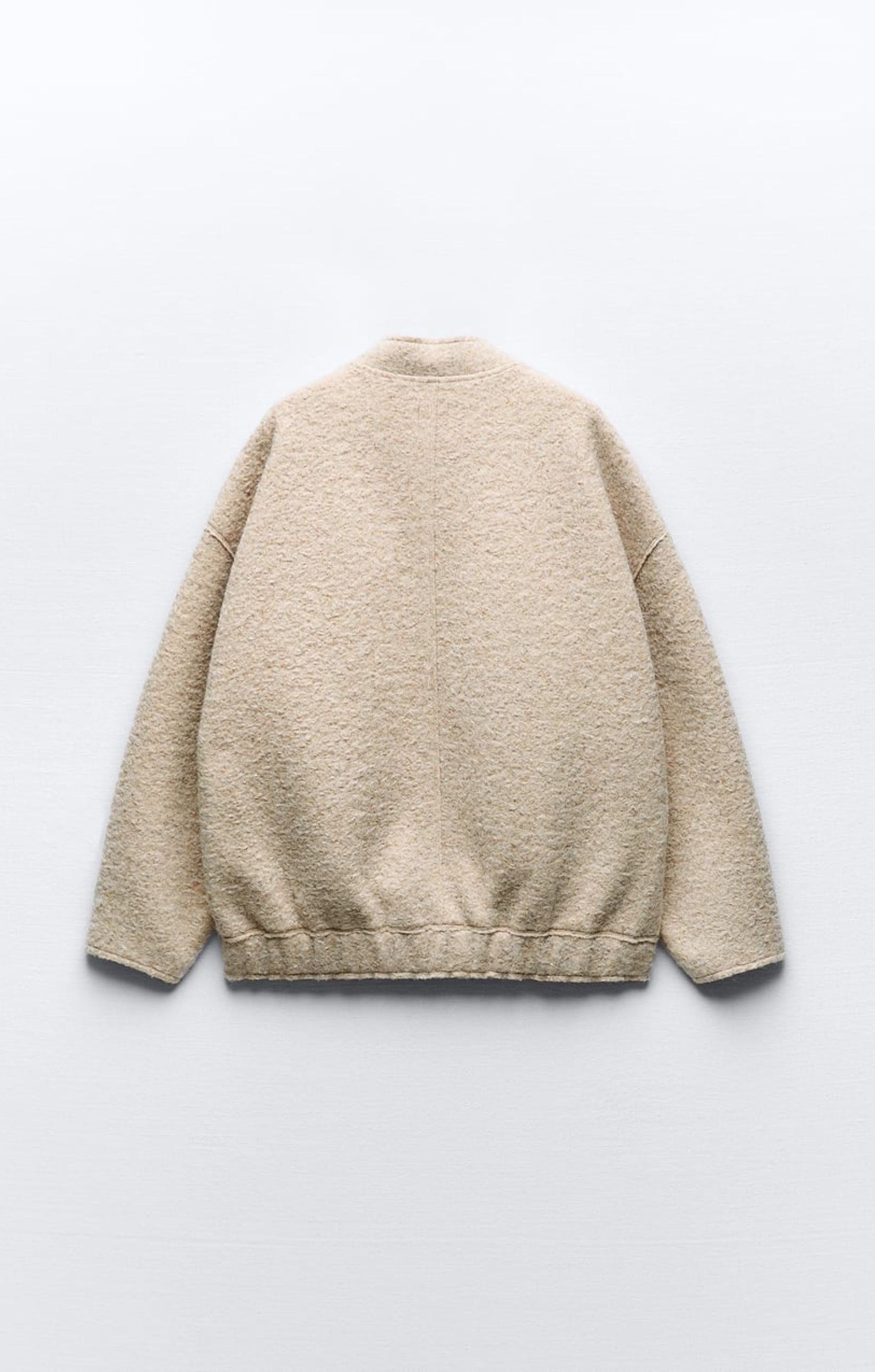 Zara Oversized Boucle Bomber Jacket product image