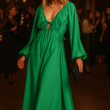 Topshop Textured Ruched Channel Midaxi Dress In Green