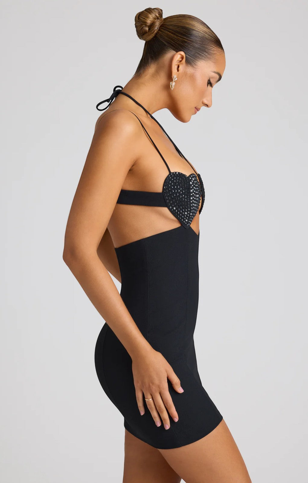 Rent Oh Polly Lavinie Embellished Heart Cup Detail Mini Dress in Black | Hirestreet Rent Oh Polly Lavinie Embellished Heart Cup Detail Mini Dress in Black | Hirestreet
