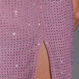 Oh Polly Arabella Embellished A-Line Mini Dress in Light Pink