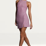 Oh Polly Arabella Embellished A-Line Mini Dress in Light Pink
