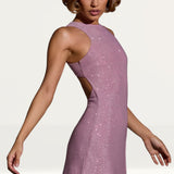 Oh Polly Arabella Embellished A-Line Mini Dress in Light Pink