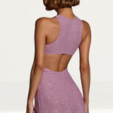 Oh Polly Arabella Embellished A-Line Mini Dress in Light Pink
