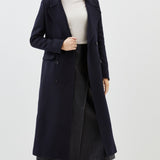 Karen Millen Italian Wool Double Breasted Longline Coat