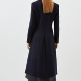 Karen Millen Italian Wool Double Breasted Longline Coat