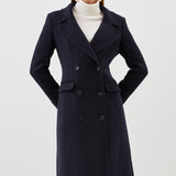 Karen Millen Italian Wool Double Breasted Longline Coat