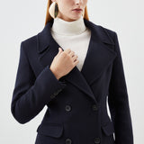 Karen Millen Italian Wool Double Breasted Longline Coat