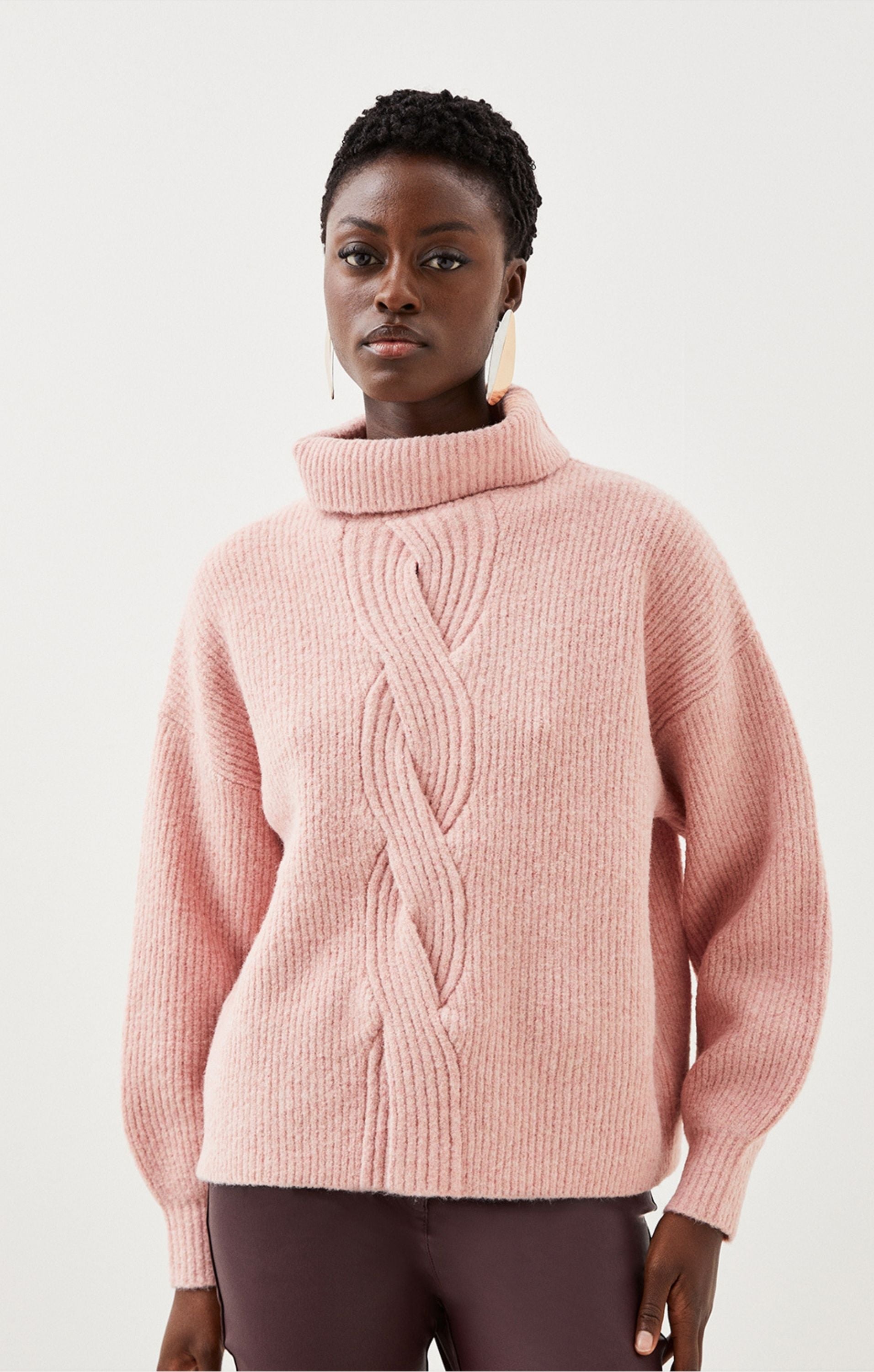 Karen Millen Lofty Knit Chunky Cable Wool Jumper product image