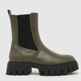 Schuh Amsterdam Chunky Chelsea Boots in Khaki