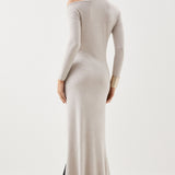 Karen Millen Viscose Blend Twist Knot Cold Shoulder Knitted Maxi Dress