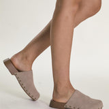 Glamorous Taupe Studded Mule-Clogs