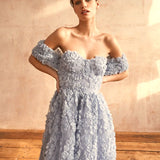 True Decadence Amelia Blue Bustier Midi Dress