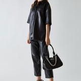 Glamorous Black PU Co-ord Boxy Oversized Shirt