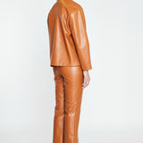 Glamorous Tan PU Co-ord Flared Trouser