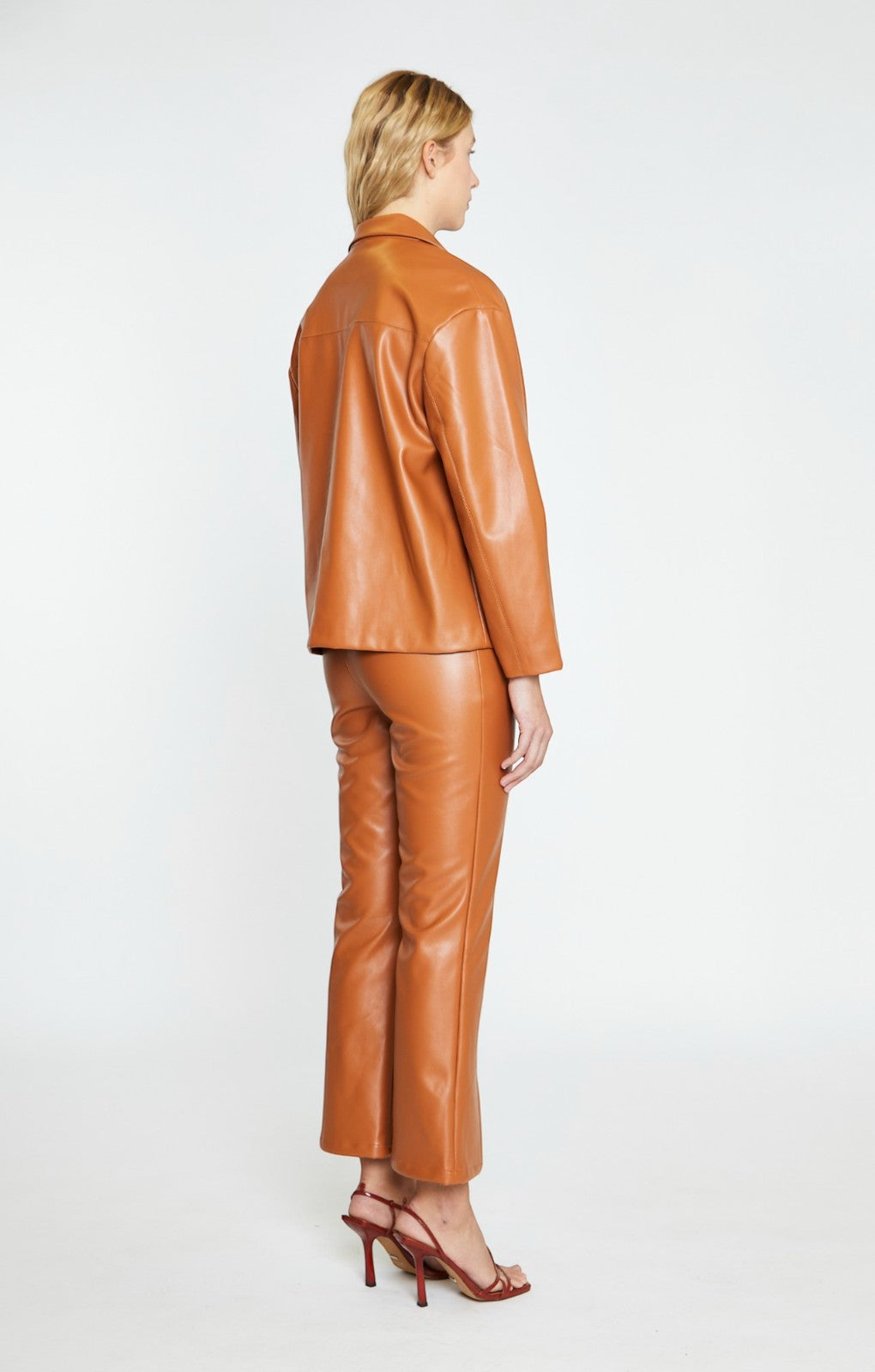 Glamorous Tan PU Co-ord Flared Trouser