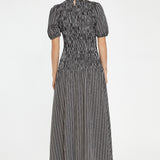 Glamorous Brown & White Stripe Shirred Bodice Maxi Dress