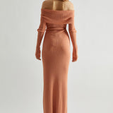 Glamorous Glitter Knitted Bardot Maxi Dress