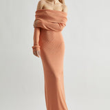 Glamorous Glitter Knitted Bardot Maxi Dress