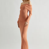 Glamorous Glitter Knitted Bardot Maxi Dress