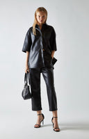 Glamorous Black PU Co-ord Cropped Trouser