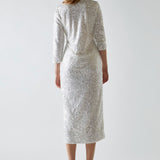 Glamorous Silver Sequin Aline Midi Dress