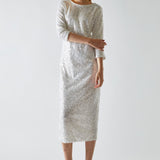 Glamorous Silver Sequin Aline Midi Dress