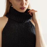 Glamorous Black Knitted Roll Neck Maxi Dress