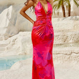 Runaway The Label Arquette Sangria Pink Maxi Dress