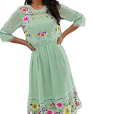 ASOS DESIGN Double Layer Embroidered Midi Dress