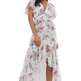 ASOS DESIGN Midi Dress in Spot and Floral Print