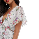 ASOS DESIGN Midi Dress in Spot and Floral Print