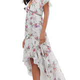 ASOS DESIGN Midi Dress in Spot and Floral Print