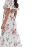 ASOS DESIGN Midi Dress in Spot and Floral Print
